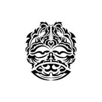 Tribal mask. Monochrome ethnic patterns. Black tattoo in the style of the ancient tribes. Isolated on white background. Vector. vector
