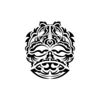 Tribal mask. Monochrome ethnic patterns. Black tattoo in the style of the ancient tribes. Isolated on white background. Vector. vector