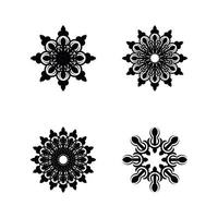 Set of 4 mandala ornaments. Isolated on white background. Veil illustration. vector