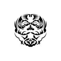 máscara maorí. patrón de decoración tradicional de polinesia y hawaii. aislado sobre fondo blanco. estilo plano ilustración vectorial vector