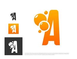plantilla de diseño de logotipo de letra a moderna vector