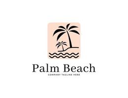 Palm trees logo design illustration vector