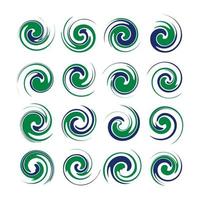 Abstract Green Twister Shape Design Element vector