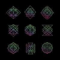 conjunto de vectores de arte de línea de geometría