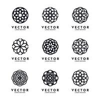 Abstract Round Logo Design Set vector