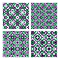 Ornamental Seamless Pattern In Green and Purple Color vector