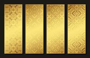 elegant gold abstract pattern vertical card vector