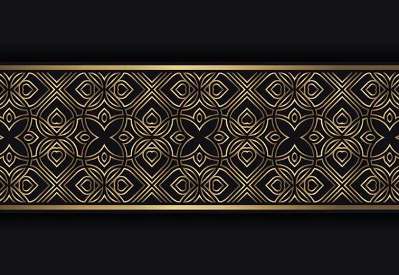 Elegant golden ornamental border template