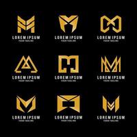 conjunto de vectores de plantilla de logotipo de letra m