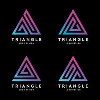 Triangle Line Logo Design Vector Illustration