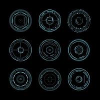 Modern HUD Round Element Vector Set