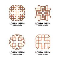 Artistic Line Logo Template Vector Set