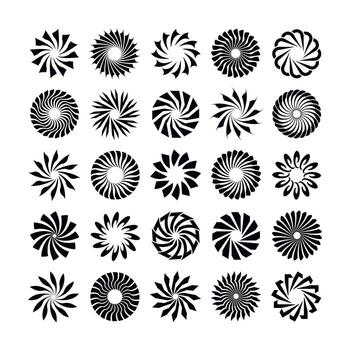 Abstract Radial Shape Design Element Set vector