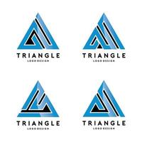 Triangle Line Shape Logo Design Set vector