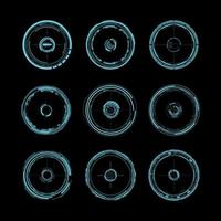 Round HUD Interface Element Vector Set