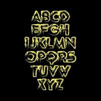 vector de alfabeto abstracto con textura dibujada a mano