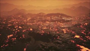 close-up of a lava flow of volcano on Hawaii video