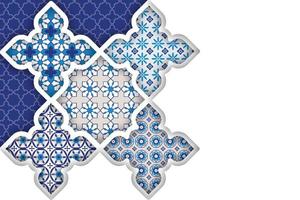 Color ornamental patterned stone relief in arabic architectural style of islamic mosque,greeting card for Ramadan Kareem