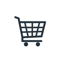 shopping cart line icon vector.  grocery container symbol isolated on a white background. vector