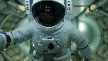 astronaut inside the orbital space station video