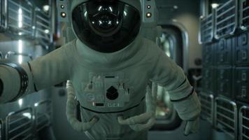 astronaut inside the orbital space station video