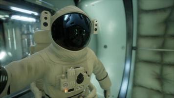 astronaut inside the orbital space station video
