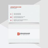 plantilla de diseño de tarjeta de visita profesional corporativa en color rojo y blanco de estilo minimalista moderno y limpio vector