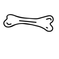 dog bone. Vector illustration in linear hand drawn doodle style