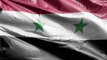 Syria textile flag slow waving on the wind loop. Syrian banner smoothly swaying on the breeze. Fabric textile tissue. Full filling background. 20 seconds loop. video