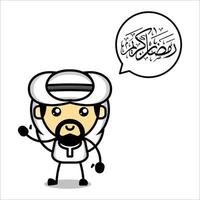 lindo personaje musulmán, ramadan kareem, ilustración vectorial eps.10 vector