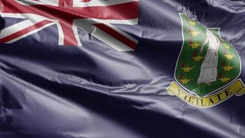 Virgin Islands Storbritannien flagga långsamt viftande på vinden loop. Virgin Islands uk banner svajar smidigt på vinden. full fyllning bakgrund. 20 sekunders loop. video
