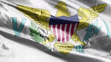 Ilhas Virgens EUA bandeira têxtil acenando no loop de vento. ilhas virgens nós bandeira balançando na brisa. tecido tecido têxtil. fundo de preenchimento completo. loop de 10 segundos. video