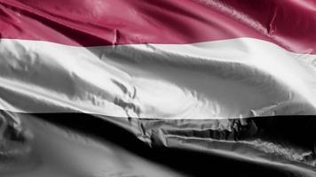 Yemen flag waving on the wind loop. Yemen banner swaying on the breeze. Full filling background. 10 seconds loop. video