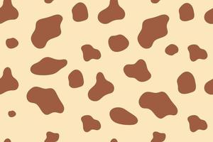 Cow pattern. Dalmatian seamless patches. Animal skin color with brown spots on a beige background. vector