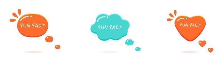 Funny fact in the form of bubble in cartoon style. Speech cloud in the shape of heart. vector