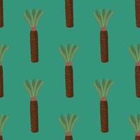 Palm tree seamless pattern. Background of tropical plant. vector