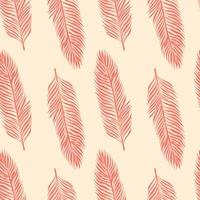 Palm leaves seamless pattern. Tropical branch in engraving style. vector