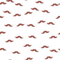 Mustache seamless pattern on. Vintage barber shop in doodle style. vector