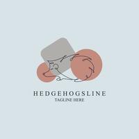 Hedgehogs line style  logo template design for brand or company and other vector