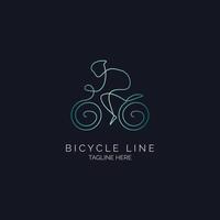 Bicycle line style monogram logo design template for brand or company and other vector