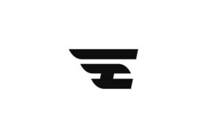 vector de diseño de logotipo de ala de letra inicial