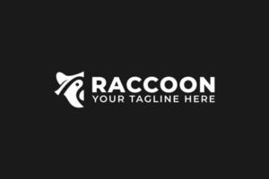 Raccoon logo design vector