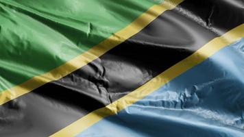 Tanzania flag waving on the wind loop. Tanzanian banner swaying on the breeze. Full filling background. 10 seconds loop. video