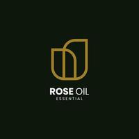 plantilla de logotipo de aceite de rosa de archivo con vector de concepto único