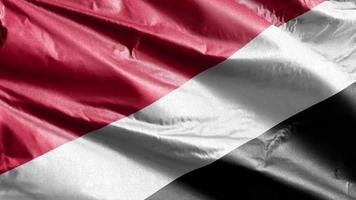 principado da bandeira têxtil sealand acenando lentamente no loop de vento. principado da bandeira sealand balançando suavemente na brisa. tecido tecido têxtil. fundo de preenchimento completo. Ciclo de 20 segundos. video