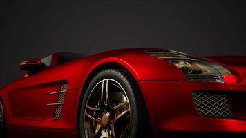 luxury sport car in dark studio with bright lights video