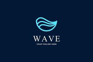 Simple sea wave logo design vector