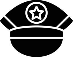 estilo de icono de gorra de policía vector