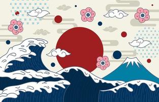 Japanese Style Element Background vector