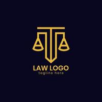 Lawyer legal law firm logo design template vector